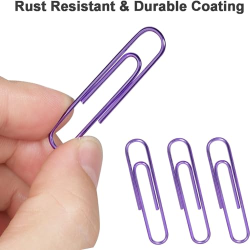 Vinaco Purple Jumbo Paper Clips, 100 Pack, 2 Inch (50 mm), Durable & Rust Resistant, Great for Office, School and Personal Use - Image 3
