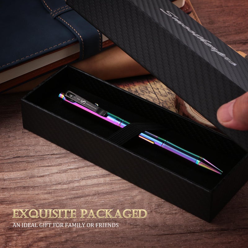 SMOOTHERPRO Titanium Bolt Action Pen Compatible with Pilot G2 Refill Stainless Steel Pocket Clip for EDC Signature Business Writing Journaling Stone Wash Black(RG341) - Image 5