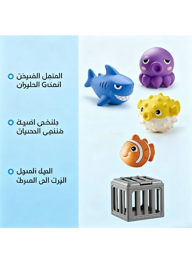 لعبة قفص القرش المنفلت المبتكرة، مهدئ توتر مكتب ممتع، هدية مثالية لعيد ورمضان للأطفال وزملاء المكتب - Image 2