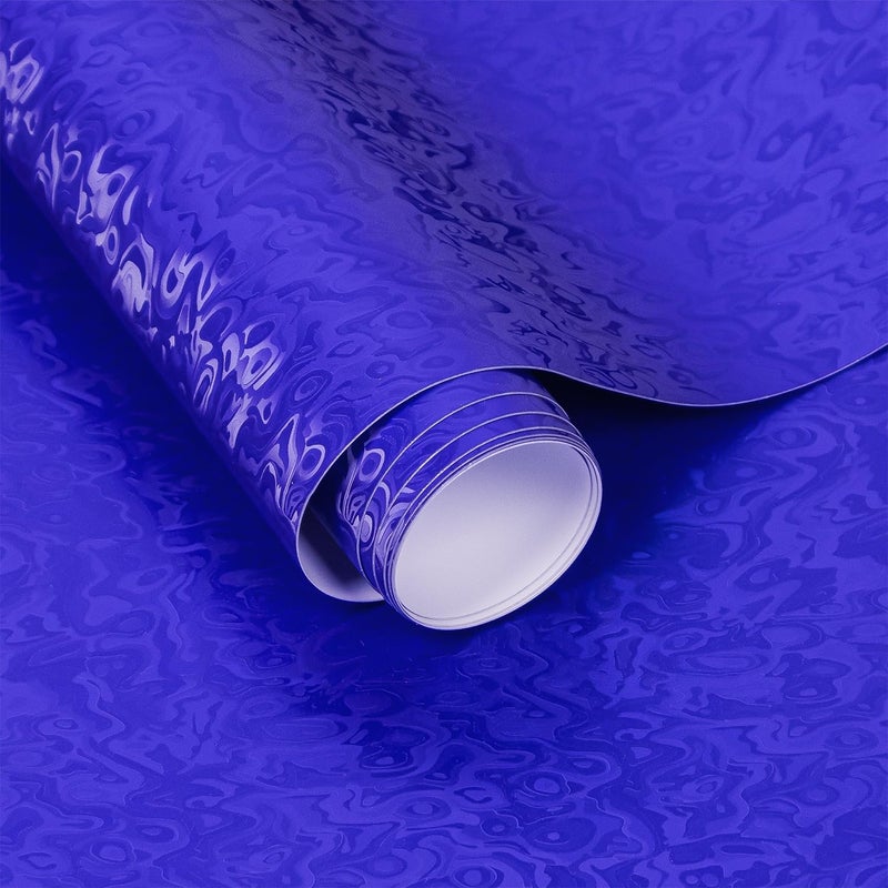 Foneso Forged Carbon Fiber Vinyl Wrap, 3D Cosmic Ghost Textured Auto Car Sticker Decal Film Sheet DIY Vehicle Paint Changing Wrap Featuring Air Release Technology (Blue, 1ft x 5ft) - Image 1