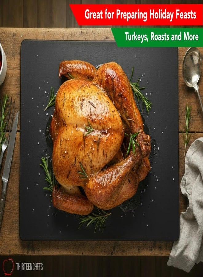 Thirteen Chefs Commercial Grade Black Cutting Board - 20 x 15 Inch Extra Large, 0.5" Thick HDPP Plastic with NSF Stamp for Restaurants Kitchens and Food Service - Image 3