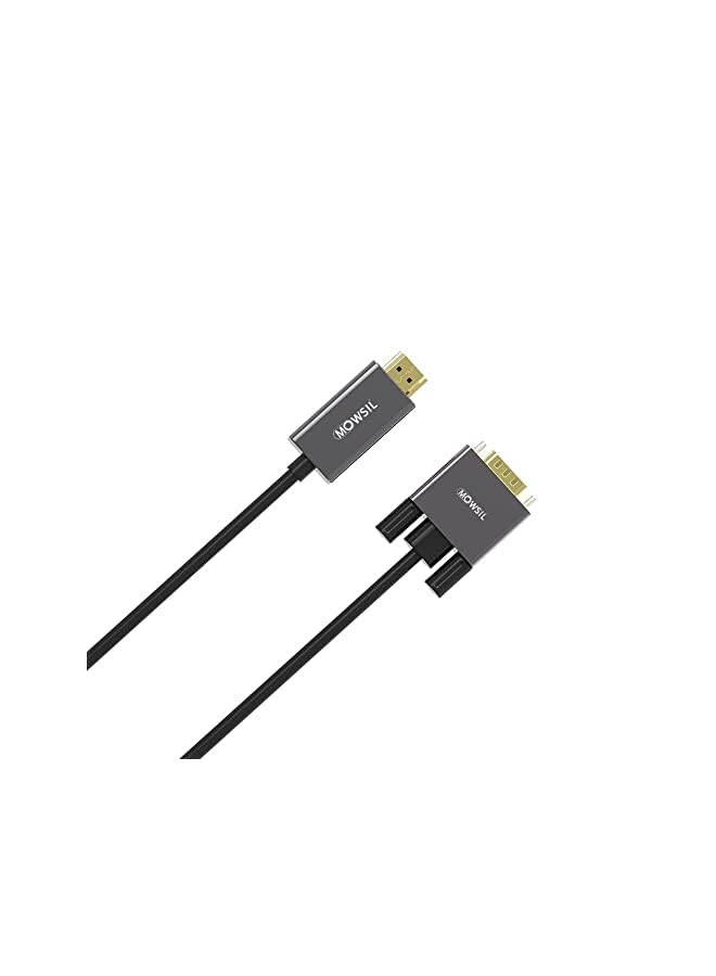 MOWSIL HDMI Port to VGA Cable, 2 Meter Length, Grey - Image 2