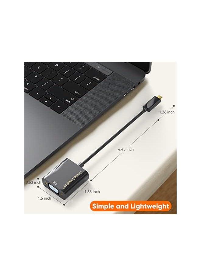 CableCreation - Gold Usb 3.1 Type C (Usb-C) To Vga Adapter (Dp Alt Mode) For Apple The New Macbook/Chromebook Pixel/Dell Xps 13/Yoga 900/Asus Zen Aio/Lumia 950/950Xl/C-Vga Cd0007, Black - Image 1