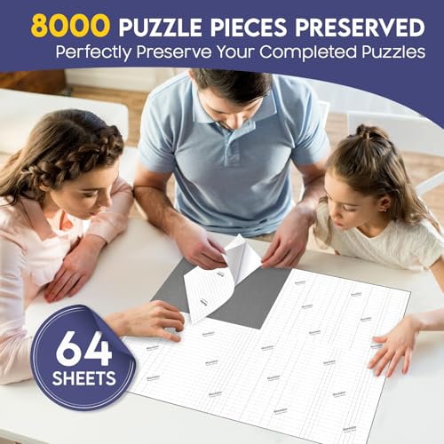 Nariolar Ultra Adhesion Puzzle Glue Sheets 64 Puzzle Saver Sheets Preserves 81000 Pieces - Image 5