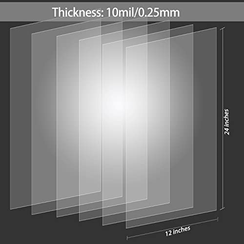 EGOSKY 10 Sheets 10 mil Mylar Sheet 12 x 24 inch Milky Translucent Plastic Blank Stencil, Make Your Own Stencil Template Material - Image 2