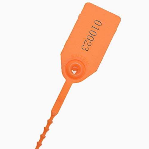 XF-Vel Plastic Security Seals 9.84“ Tamper Proof Self Locking Security Tags Pull-Tite Signage Ties Numbered Orange Pack of 100 PCS - Image 2