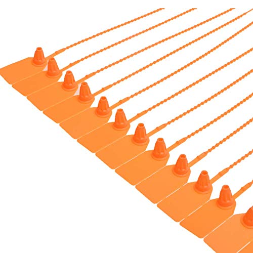 XF-Vel Plastic Security Seals 9.84“ Tamper Proof Self Locking Security Tags Pull-Tite Signage Ties Numbered Orange Pack of 100 PCS - Image 5