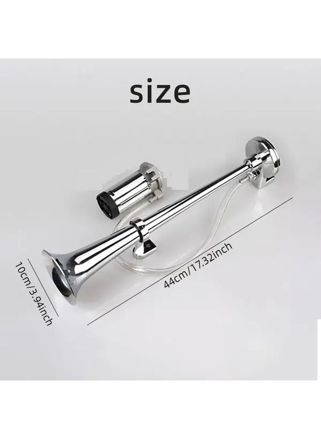 كمبرسور الفضة بوق أنبوب طويل 12 فولت للشاحنات وسيارات الدفع الرباعي والقوارب تصميم متين مع توصيل مباشر - Image 3