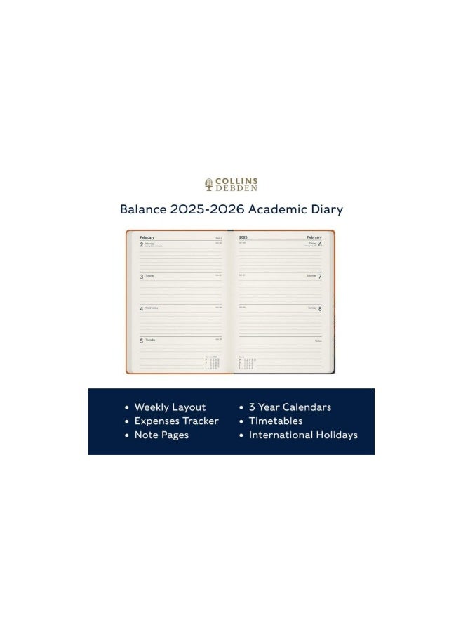 Collins Collins Balance 12 Month Planner, July 2025-July 2026 Week-to-View Diary, A5 Hard Cover, Grey  - Image 4