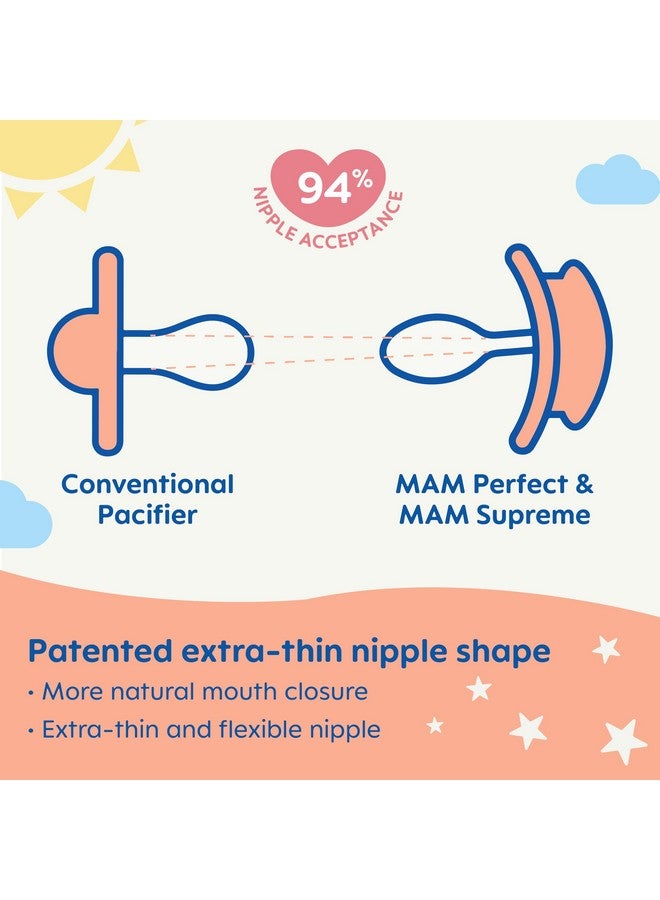 MAM Supreme Night Baby Pacifier, for Sensitive Skin, Patented Nipple, 2 Pack, 16+ Months, Unisex,2 Count (Pack of 1) - Image 3