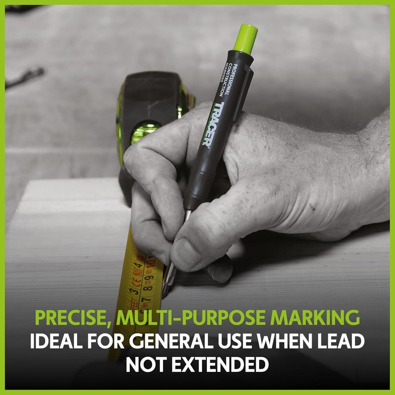 Tracer Deep Hole Construction Pencil Site Holster. Extendable 2B Carpenter Pencil with Inbuilt Carpenter Pencil Sharpener - Image 4