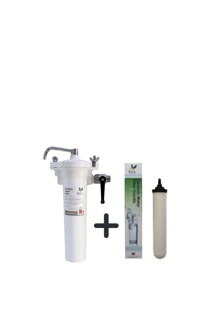 British Berkefeld Water Filter White + 1 Water Filter Candle White/Black