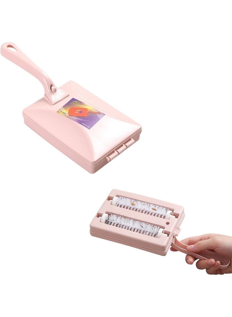 Altheqa 1pc Handheld Carpet Sweeper Handheld Home Cleaning Brushes - Double-Roller Carpet Table Brush Household Tool Crumb Dirt Cleaner For Tablecloth, Floor, Sofa - Image 1
