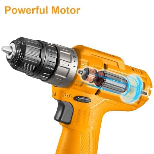 INGCO 12V Cordless Drill Cordless Drilling Machine With 15 Battery And Drill Bit 20Nm0810Mm151 Torque Multicolor - Image 3