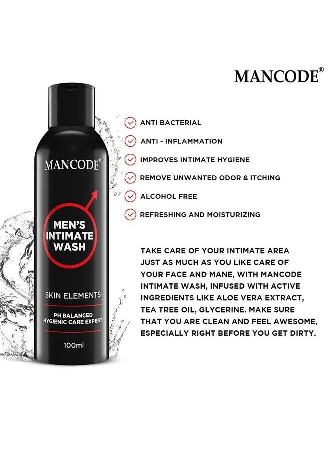 Mancode Intimate Wash For Men100Ml Personal Intimate Hygiene ; Prevents Itching ; Irritation & Dryness Caused By Sweating (Pack Of 1)