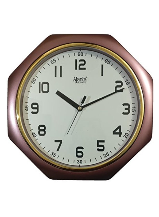 Ajanta ساعة حائط أنالوج بلاستيكية أجانتا (موديل 1217-بني) - متعددة الألوان | 24.5 سم × 24.5 سم × 3.8 سم | آلية سكون صامتة | تعمل بالبطارية | مثالية للمنزل والمكتب - Image 1
