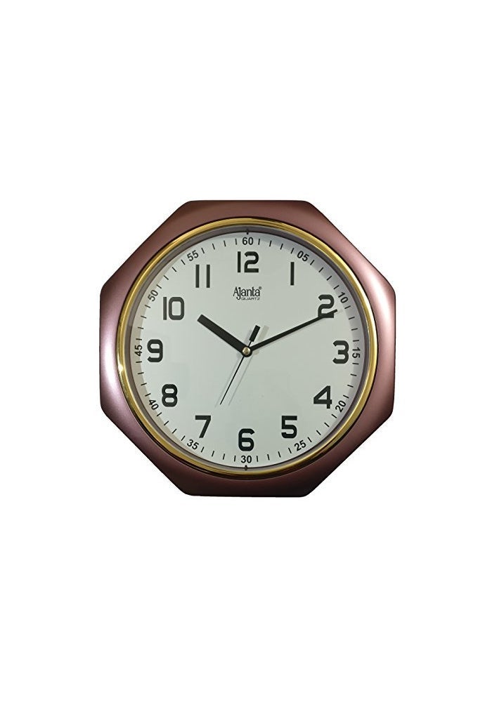 Ajanta Plastic Analog Wall Clock – 25cm x 25cm – Compact Square Design with Brown Frame – Silent Quartz Movement – Ideal for Home, Office & Kitchen (Model 1217) - Image 1