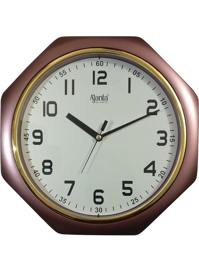 Ajanta Plastic Analog Wall Clock – 25cm x 25cm – Compact Square Design with Brown Frame – Silent Quartz Movement – Ideal for Home, Office & Kitchen (Model 1217) - Image 1