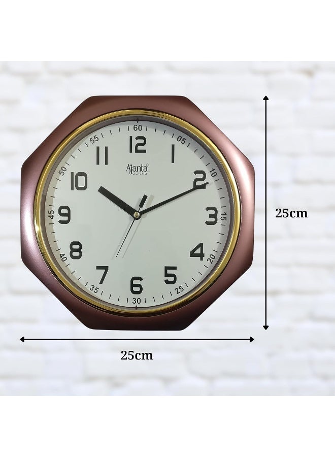 Ajanta Plastic Analog Wall Clock – 25cm x 25cm – Compact Square Design with Brown Frame – Silent Quartz Movement – Ideal for Home, Office & Kitchen (Model 1217) - Image 2