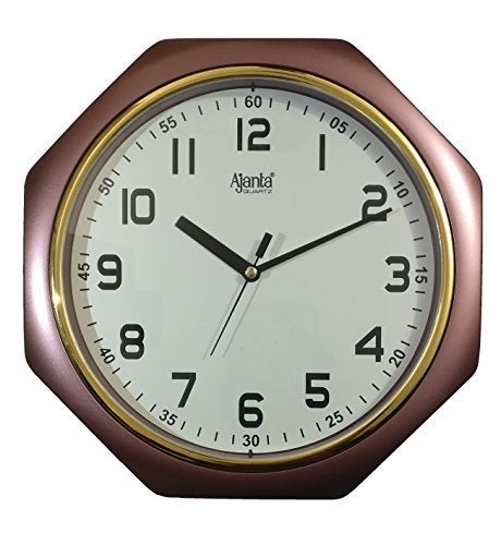 Ajanta Plastic Analog Wall Clock – 25cm x 25cm – Compact Square Design with Brown Frame – Silent Quartz Movement – Ideal for Home, Office & Kitchen (Model 1217) - Image 1