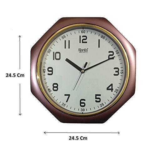 Ajanta Plastic Analog Wall Clock – 25cm x 25cm – Compact Square Design with Brown Frame – Silent Quartz Movement – Ideal for Home, Office & Kitchen (Model 1217) - Image 3