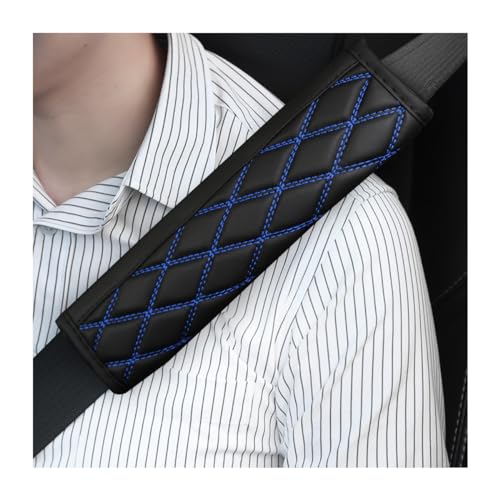 Bittwee Car Seat Belt Pads 2PCS Leather Seatbelt Covers Protect Your Neck and Shoulder More Comfortable Driving Harness Pad for All Cars and Backpack Strap Car Interior Accessories BlackBlue - Image 1