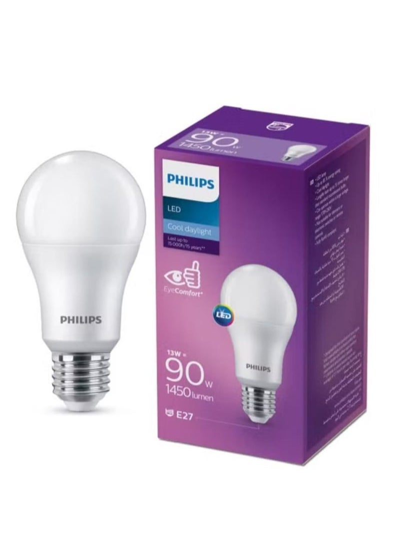 Philips LED Bulb, Cool Daylight, E27 Eye Comfort, 13w, 1450Lumen, Last Up To 15000H - Image 1