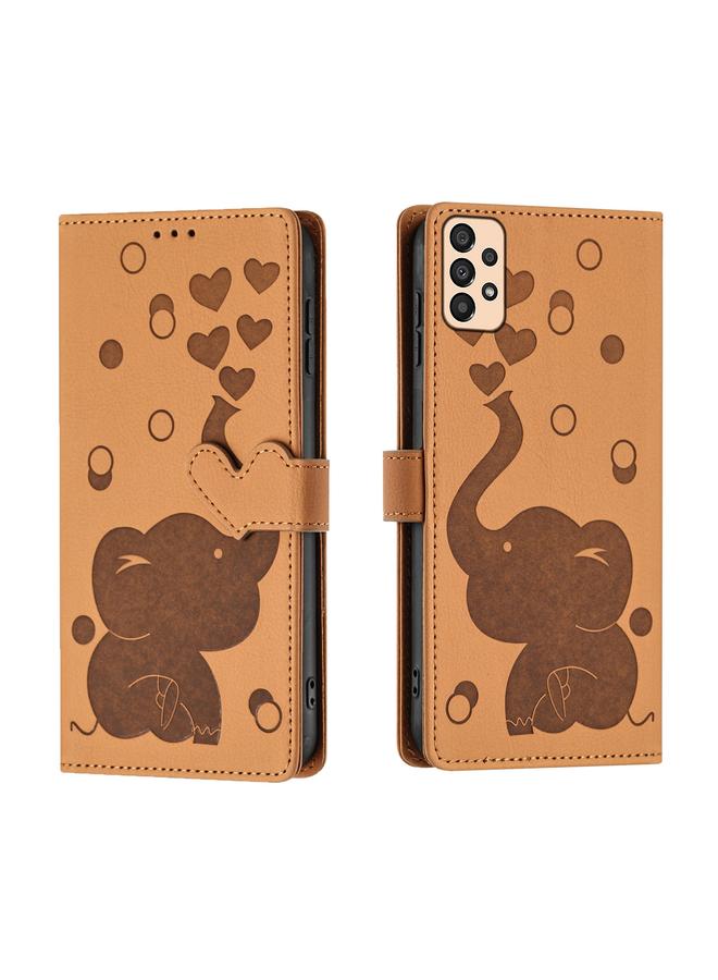 اس-توب جراب لهاتف Samsung Galaxy A33 5G، جراب جلدي منقوش عليه رسمة فيل كرتوني - Image 1