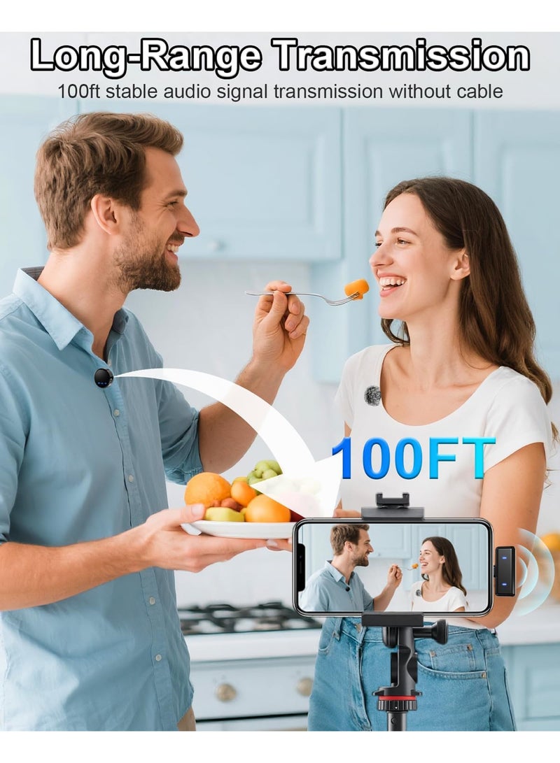 Mi VAZA Wireless Lavalier Microphone - Mini Portable Microphone Set with Charging Case, Magnetic Clip - Hi-Fi Sound - One-click Noise Reduction - 30M Range - For Video Recording, Vlog, TikTok - For Android, iPhone, Windows, Mobile Phone, Computer, Camera,  Tablet, Laptop - Image 4