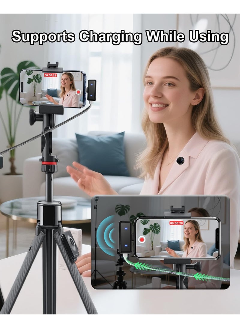 Mi VAZA Wireless Lavalier Microphone - Mini Portable Microphone Set with Charging Case, Magnetic Clip - Hi-Fi Sound - One-click Noise Reduction - 30M Range - For Video Recording, Vlog, TikTok - For Android, iPhone, Windows, Mobile Phone, Computer, Camera,  Tablet, Laptop - Image 5