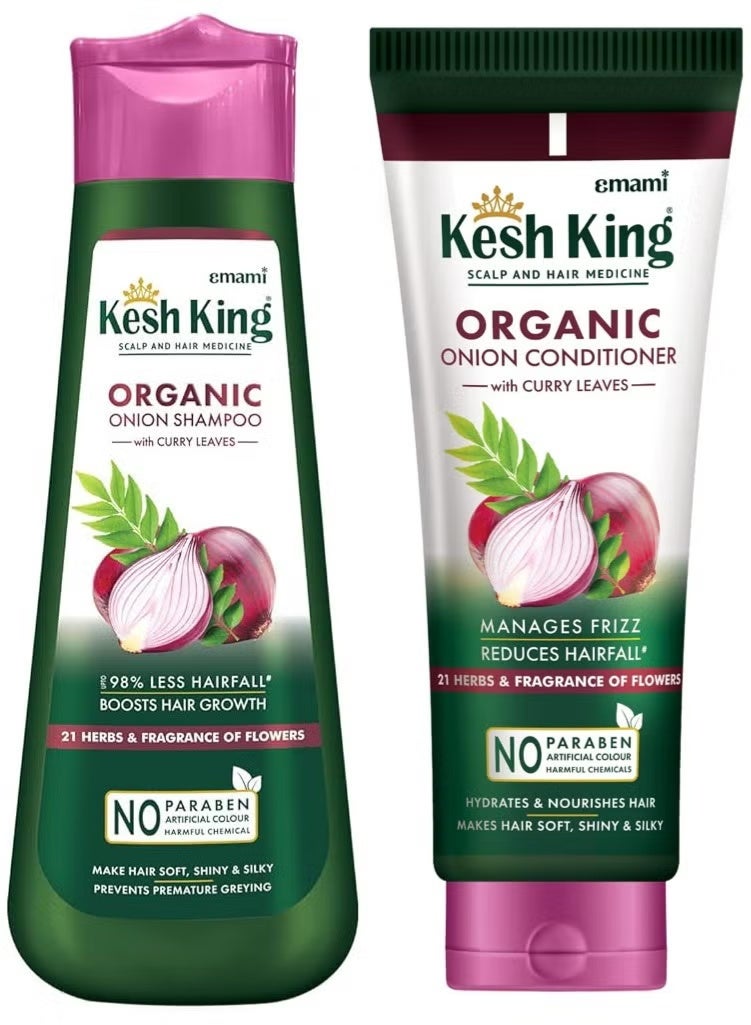كيش كينج مجموعة العناية الطبيعية بالشعر - شامبو وبلسم البصل العضوي مع الأعشاب