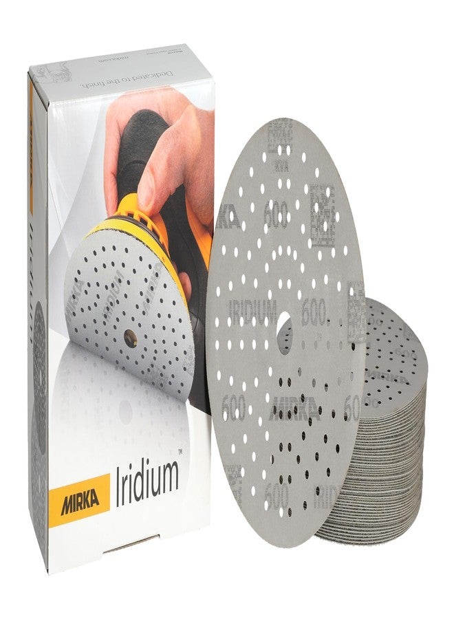 Mirka Iridium Premium Sandpaper Ø 6-Inch Hook & Loop, Grit 600, 50 pcs/for Sanding of Paint, Putty, Primer, Wood, Steel, Mineral Materials, Plastic. - Image 1
