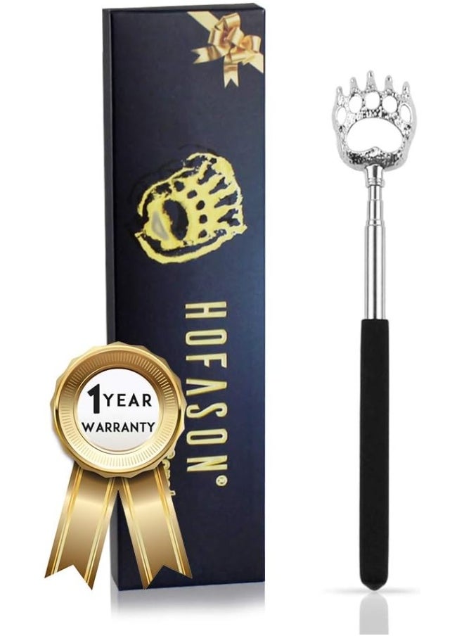 HOFASON (Black) Back ScratcherBear Claw Telescopic Back Massager Tool With Soft Rubber HandlesExtendable Telescope Backscratcher Eliminating Back Itching For Both Human And Pets (Black)  - Image 1