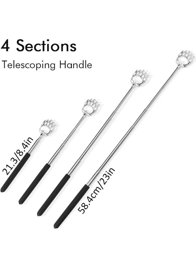 HOFASON (Black) Back ScratcherBear Claw Telescopic Back Massager Tool With Soft Rubber HandlesExtendable Telescope Backscratcher Eliminating Back Itching For Both Human And Pets (Black)  - Image 2