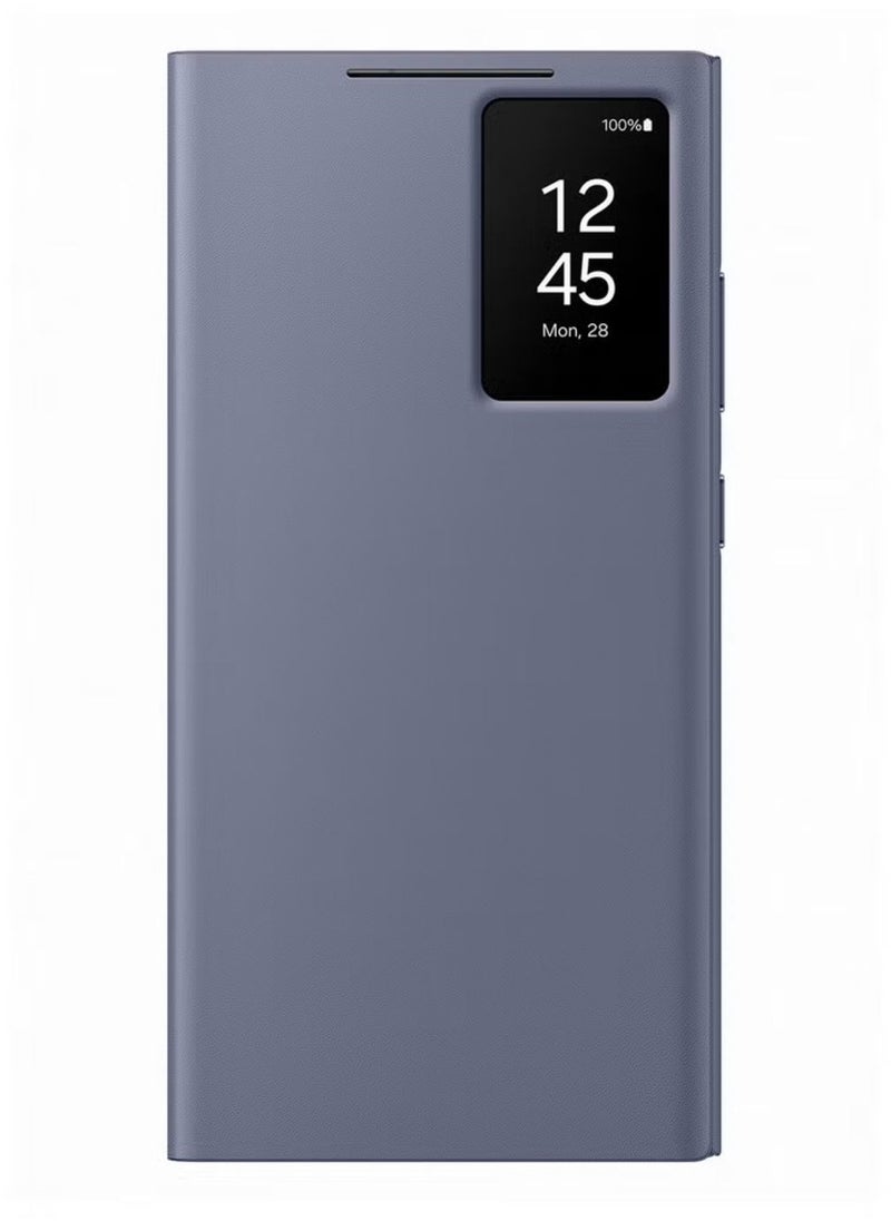 Generic - Galaxy S24 Ultra Smart View Wallet Case Dark Violet - Image 1
