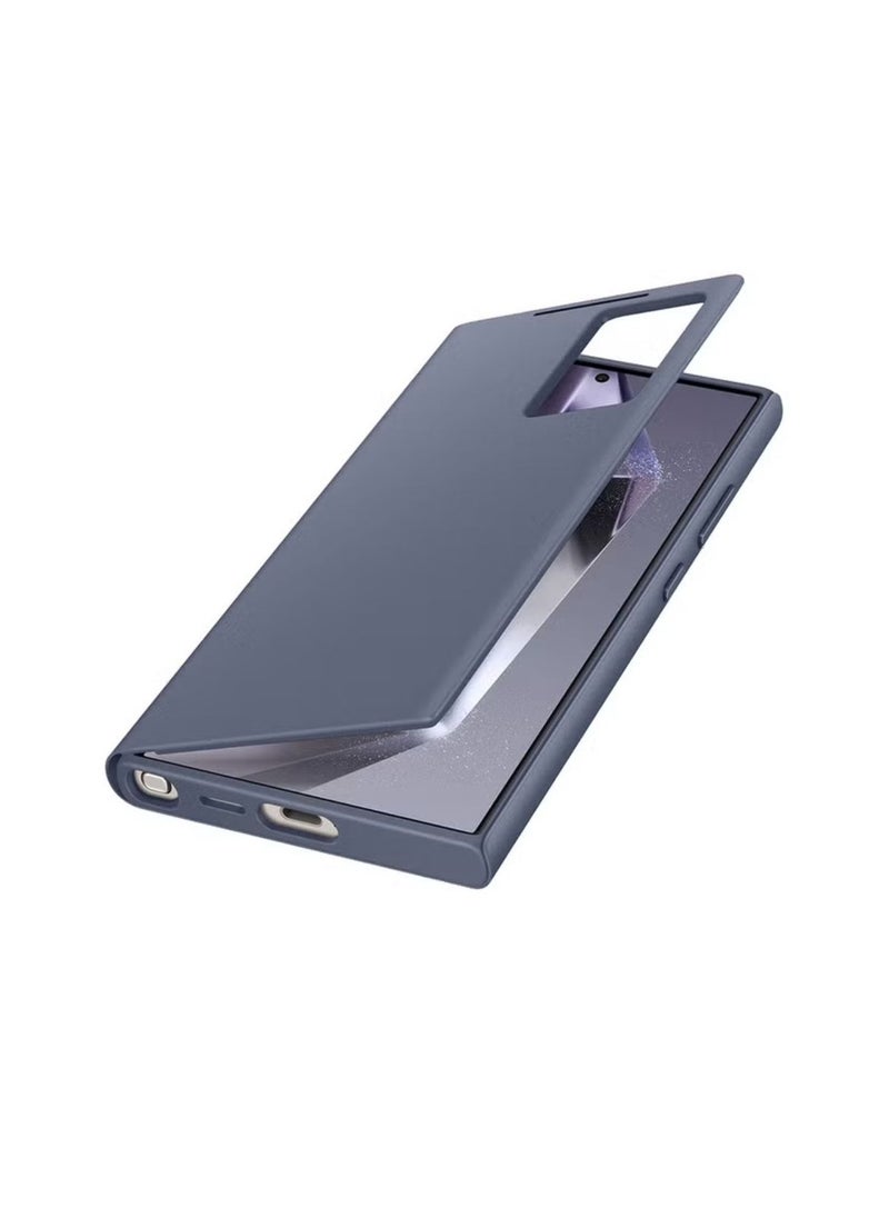 Generic - Galaxy S24 Ultra Smart View Wallet Case Dark Violet - Image 1