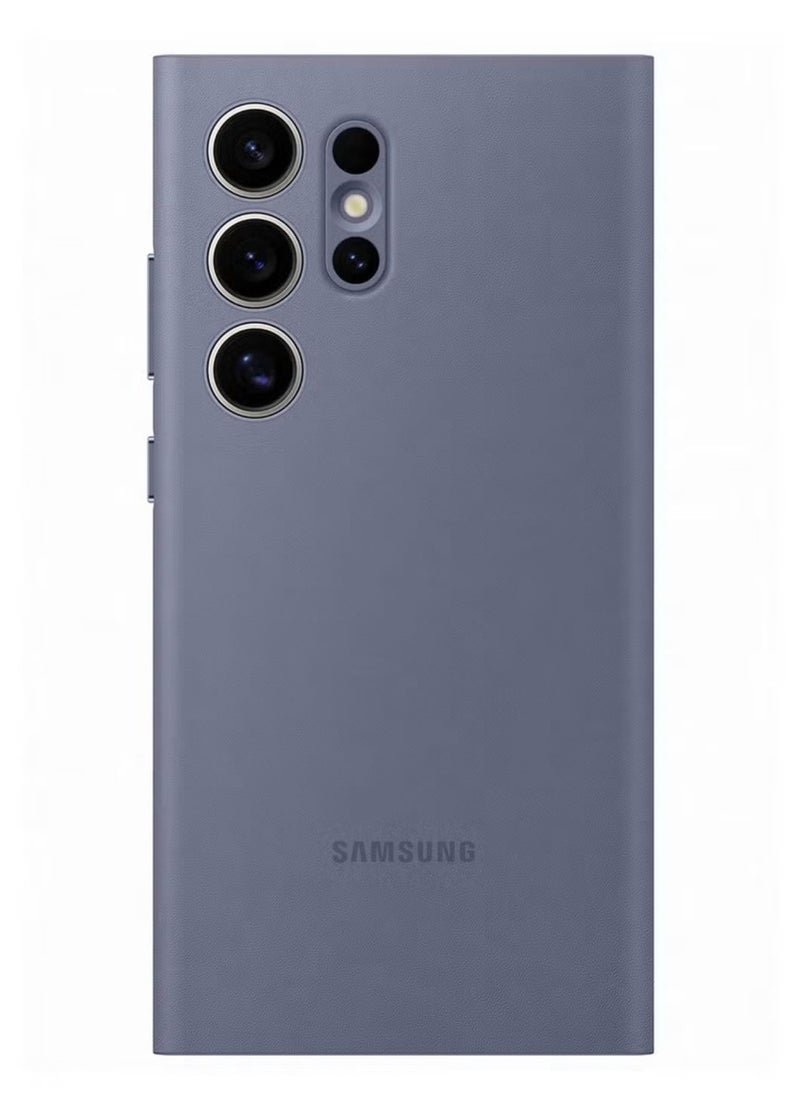 Generic - Galaxy S24 Ultra Smart View Wallet Case Dark Violet - Image 1