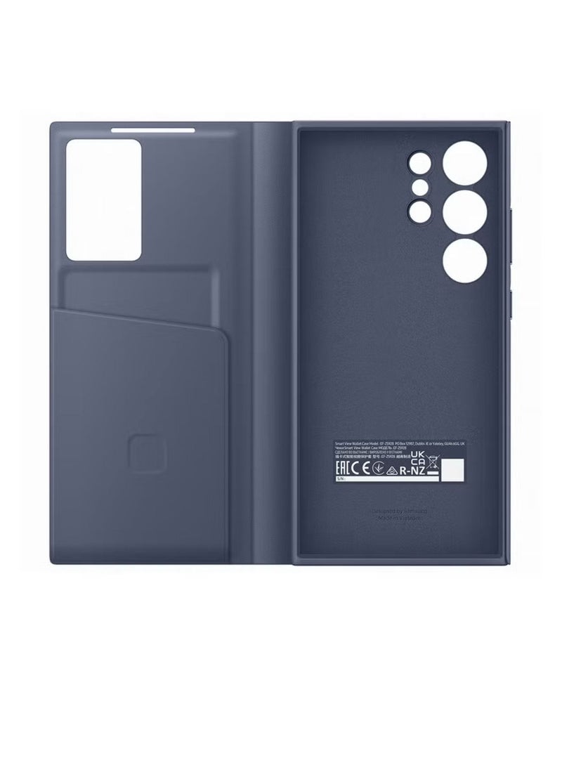 Generic - Galaxy S24 Ultra Smart View Wallet Case Dark Violet - Image 1