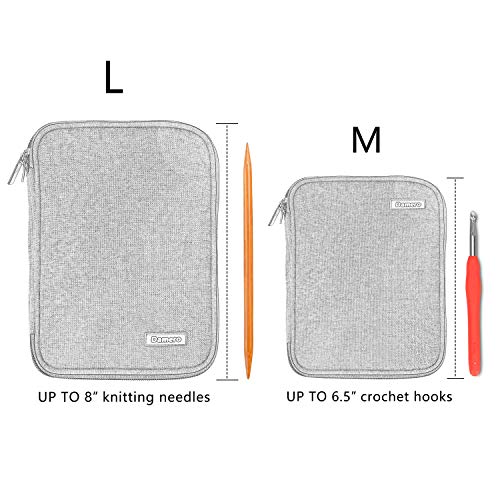 Damero Crochet Hook Case, Travel Storage Bag for Swing Crochet Hooks, Lighted Hooks, Needles(Up to 8'') and Accessories, Large, Blue Dots (No Accessories Included) - Image 3