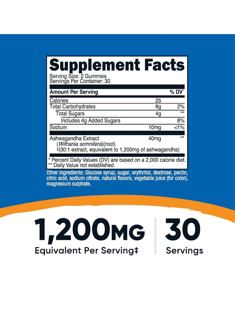 نيوتريكوست أشواغاندا 1200 ملغ 60 علكة - Image 2