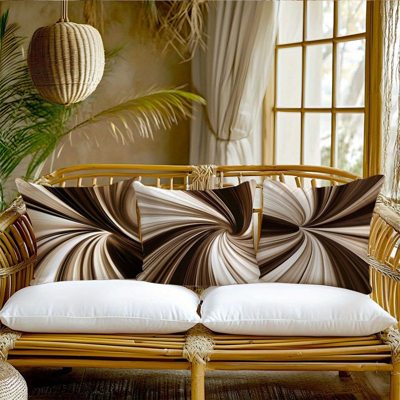 Set Of 4 Peach Skin Velvet Minimalist Abstract Pillowcases 19.69x19.69 Inch No Pillow - Image 2