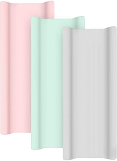 TILLYOU TILLYOU Jersey Knit Ultra Soft Changing Pad Cover Set, Unisex Diaper Change Table Sheets for Baby Boys Girls, Fit 32"/34''x16" Contoured Pad, Comfy Cozy 3-Pack Cradle Sheets, Lt Pink/Green/Gray 