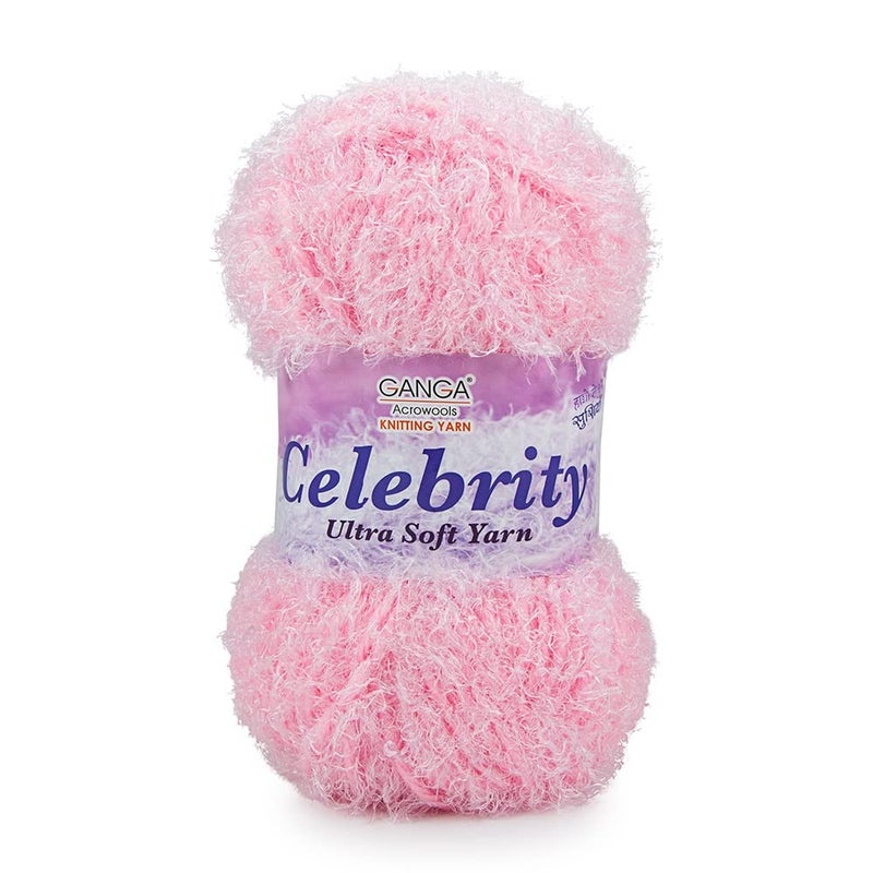 GANGA Ganga Celebrity Feather Wool Yarn Supersoft Knitting Yellow Colour Wool Ball 200 Grams for Craft Baby wear Blankets Ponchos mufflers capsNeedle Crochet Hook Thread - Image 1