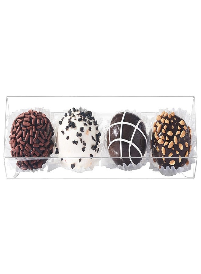 JCXGRVC 45 Pack 6.1"X1.5"X1.5" Transparent Truffle Boxes Chocolate Boxes Small Candy Gift Box Bakery Treat Truffle Wrappers for 4 Truffles Weddings Birthdays Christmas Mother's Day Parties - Image 1