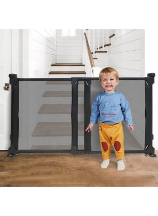 Retractable Baby Gate for Stairs Indoor, Extends up to 140cm Wide Mesh ,71cm Tall Safety Easy to Use Pet Gate for Stairway,Ourdoors, Black - pzsku/ZBE5BF82024886A230AA1Z/45/_/1732767582/fbd54b3d-4554-45b7-a17f-9cd470a30f40