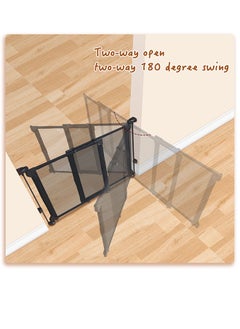 Jidyous Retractable Baby Gate for Stairs Indoor, Extends up to 140cm Wide Mesh ,71cm Tall Safety Easy to Use Pet Gate for Stairway,Ourdoors, Black  - Image 3