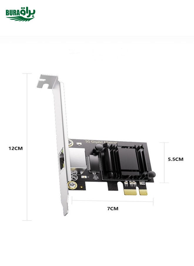 BURAQ - 5G Gigabit Diskless NIC Desktop Realtek RT8126 PCIeX1 Supports ROS,ESXi Diskless PXE boot - Image 1