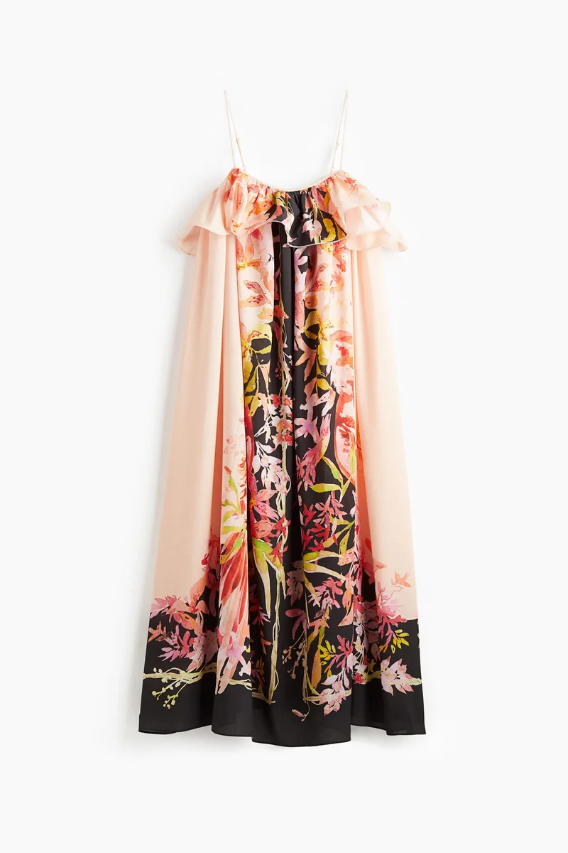 H&M  Flounce-trimmed strappy dress for Women | Best Price UAE
