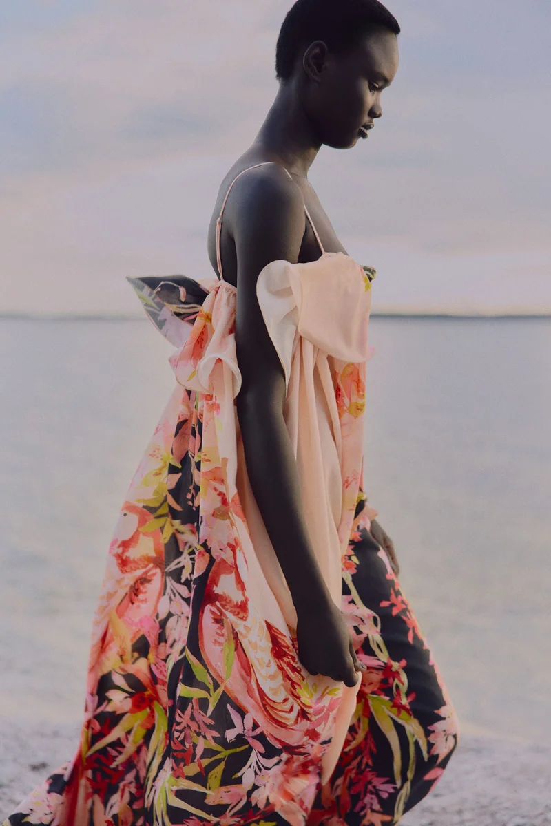 H&M Flounce-trimmed strappy dress