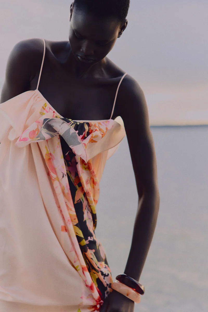 H&M Flounce-trimmed strappy dress